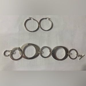 925 Silver earrings and vintage bracelet bundle